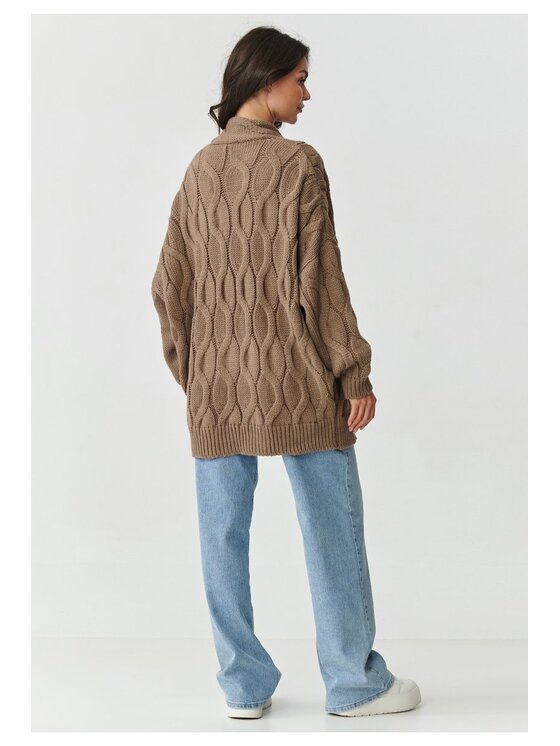 Makadamia Makadamia Kardigan S163 Brązowy Loose Fit