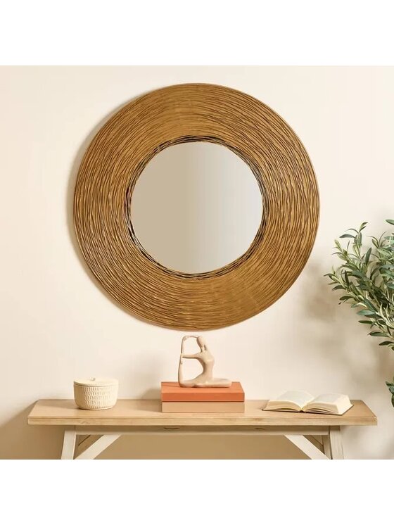 MIAhome MIAhome Lustro ścienne okrągłe Martin 90 cm Złoty