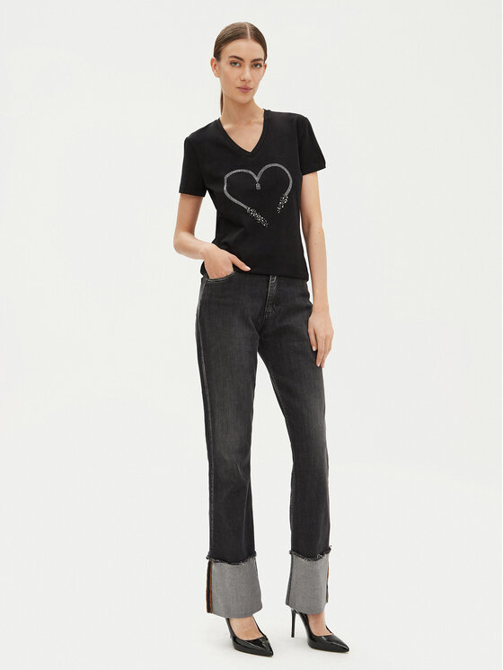 Fracomina Fracomina Tricou FP25ST3007J401N5 Negru Regular Fit
