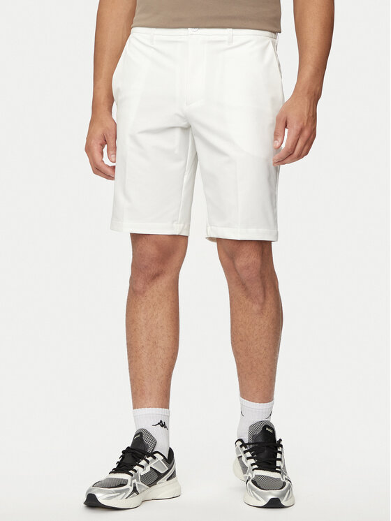 Boss Bavlnené šortky S_Commuter 50504392 Biela Slim Fit