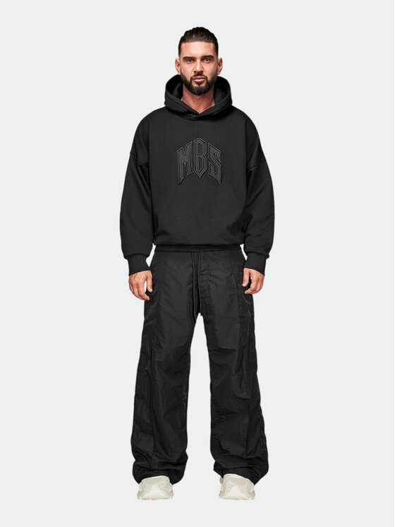 MADE BY SOCIETY MADE BY SOCIETY Spodnie materiałowe L’OMBRE - P17825 Czarny Basic Fit