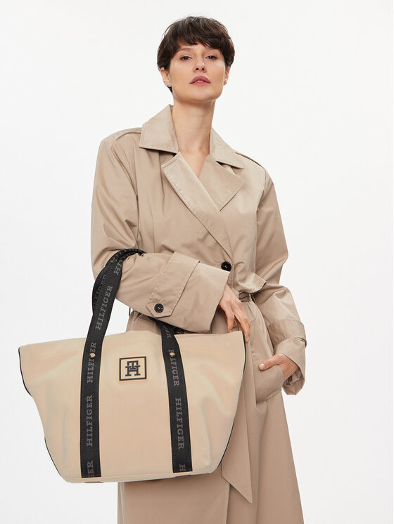 Tommy Hilfiger Tommy Hilfiger Käekott Th Sport Luxe Tote AW0AW15732 Valge