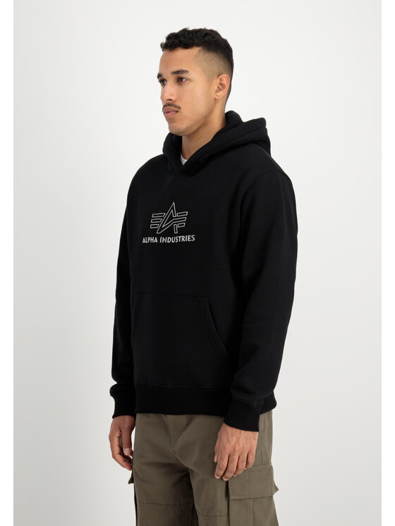 Alpha Industries Alpha Industries Mikina Basic Big Logo TPU Hoodie Čierna Regular Fit