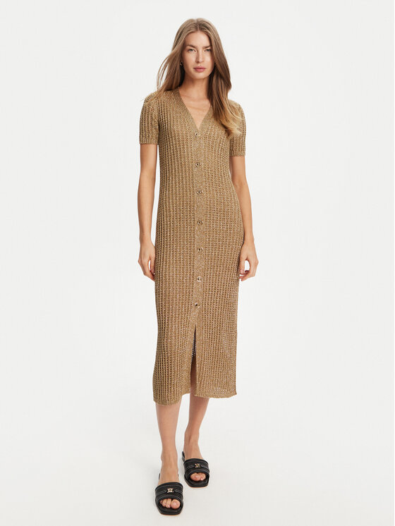 TWINSET TWINSET Kötött ruha 251TT3190 Bézs Slim Fit
