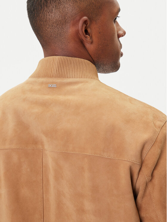 BOSS BOSS Geacă de piele H-Muller 50543213 Bej Regular Fit
