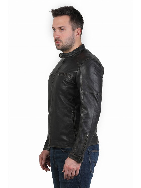 David Ryan David Ryan Kurtka skórzana DRIVER Czarny Regular Fit