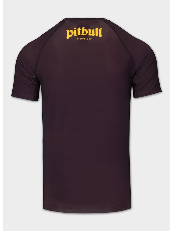PITBULL PITBULL Koszulka techniczna LOGO PALMS Brązowy Regular Fit