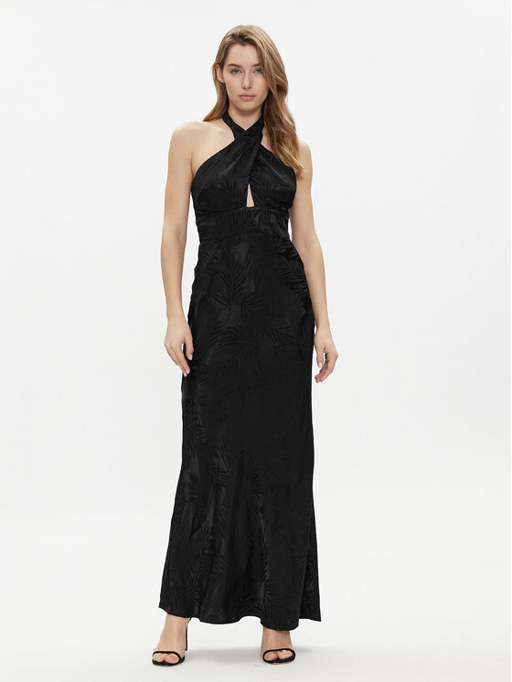 Guess Večerné šaty Sl Aubree W4GK60 WFDF0 Čierna Regular Fit