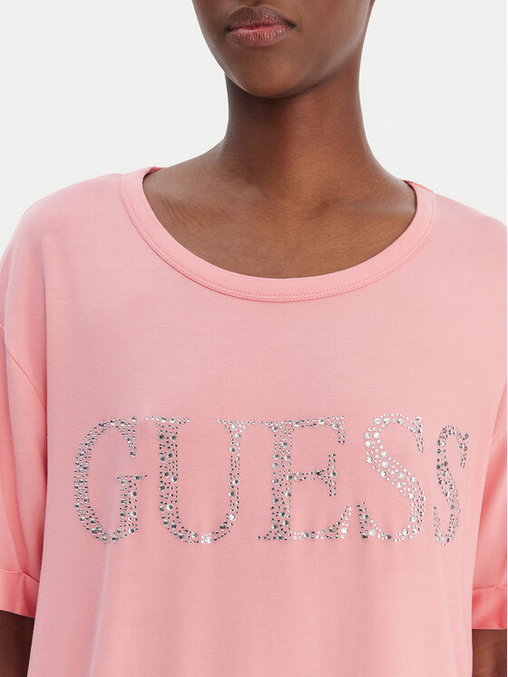 Guess Guess Tricou E5GI07 K68D2 Roz Regular Fit