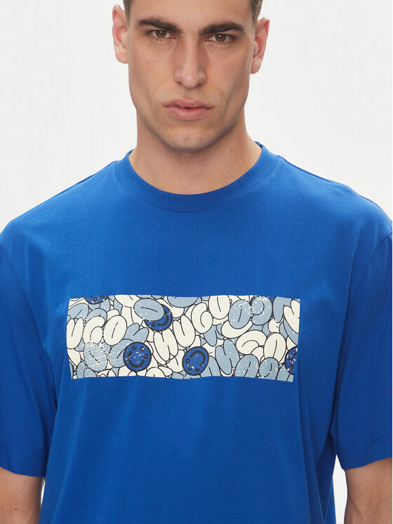 HUGO HUGO Тишърт Nurix 50545128 Син Regular Fit