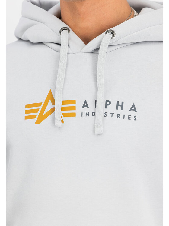 Alpha Industries Alpha Industries Bluza Alpha Label Hoodie Szary Regular Fit
