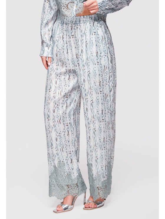 Ombre Ombre Spodnie materiałowe OW-PA-E0006 Niebieski Relaxed Fit
