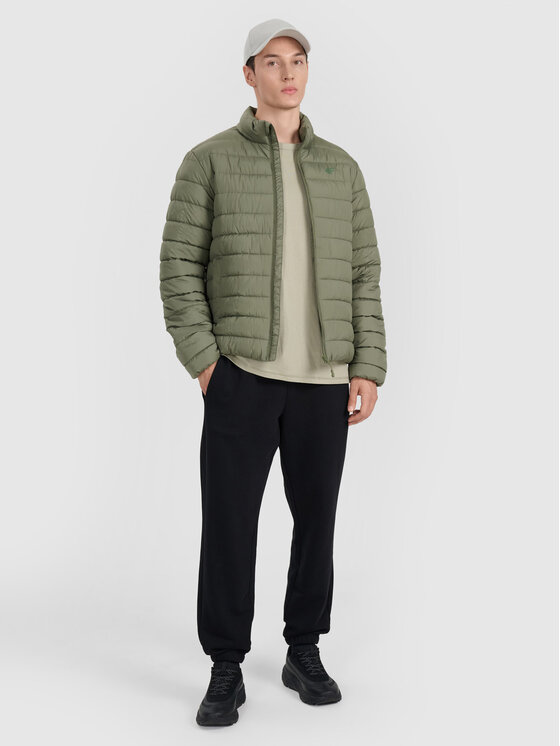 4F 4F Kurtka puchowa MIDSHOP TEXTILE Khaki Regular Fit