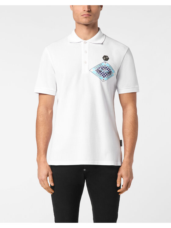 PHILIPP PLEIN PHILIPP PLEIN Polo 24939 Biały Slim Fit