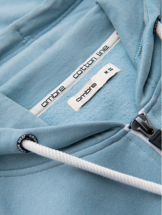 Ombre Ombre Bluza OM-SSBZ-0272 Niebieski Regular Fit