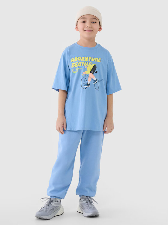 4F 4F Tričko 4FJASAW24TTSHM2596-32S Tmavomodrá Oversize