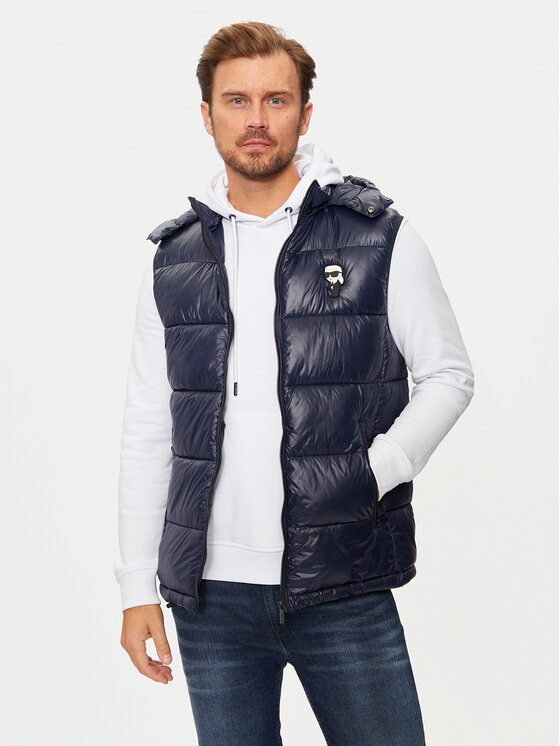 KARL LAGERFELD Gilet 505023 544590 Bleu marine Slim Fit Modivo