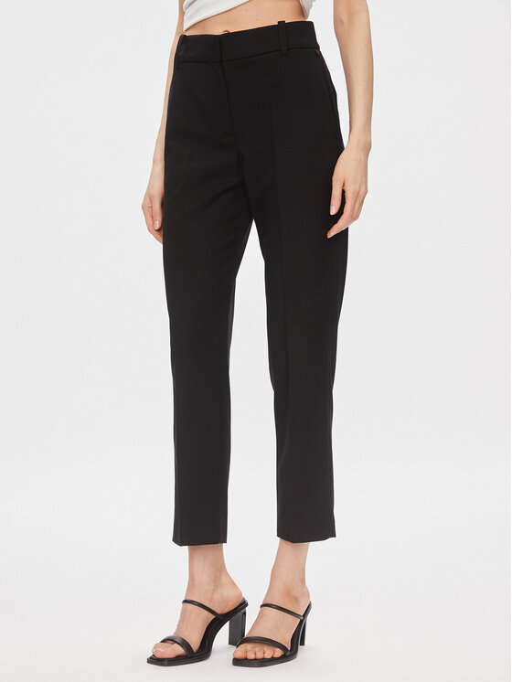 Tommy Hilfiger Tommy Hilfiger Pantaloni din material Core WW0WW39723 Negru Straight Fit
