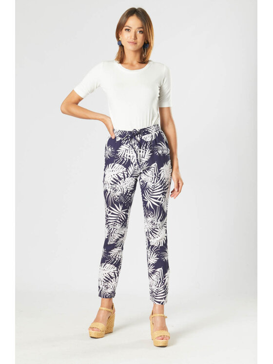 QUIOSQUE QUIOSQUE Dámské kalhoty 3LT001 Tmavomodrá Regular Fit