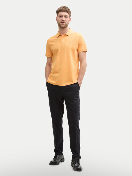 Tom Tailor Tom Tailor Тениска с яка и копчета 1031006 Оранжев Regular Fit