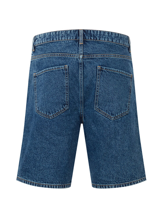 Solid Solid Дънкови шорти 21107657 Син Straight Fit