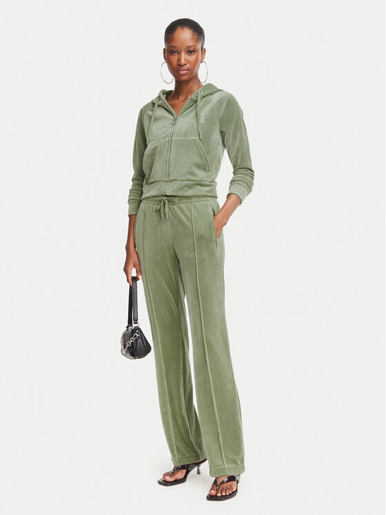 Juicy Couture Juicy Couture Spodnie dresowe Tina JCAPW045 Zielony ciemny Regular Fit