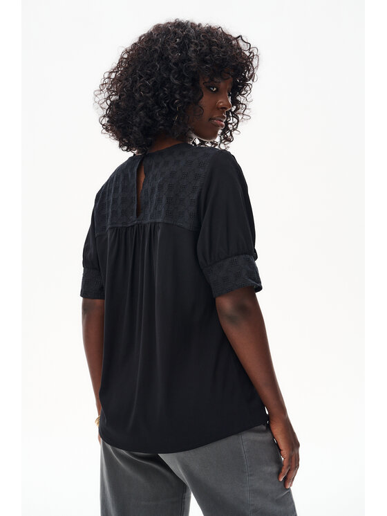 blue shadow blue shadow Bluzka Femi Czarny Regular Fit