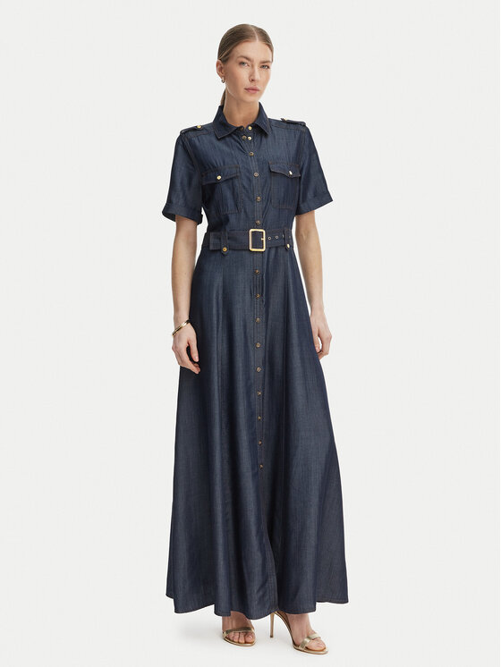 Marciano Guess Marciano Guess Srajčna obleka G6GK60 D1056 Mornarsko modra Classic Fit