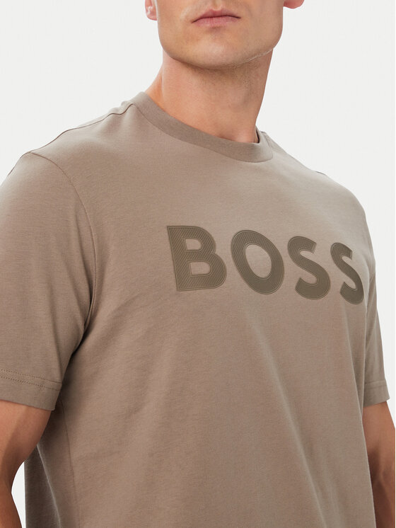 BOSS BOSS Póló Structure Logo 50566883 Bézs Regular Fit