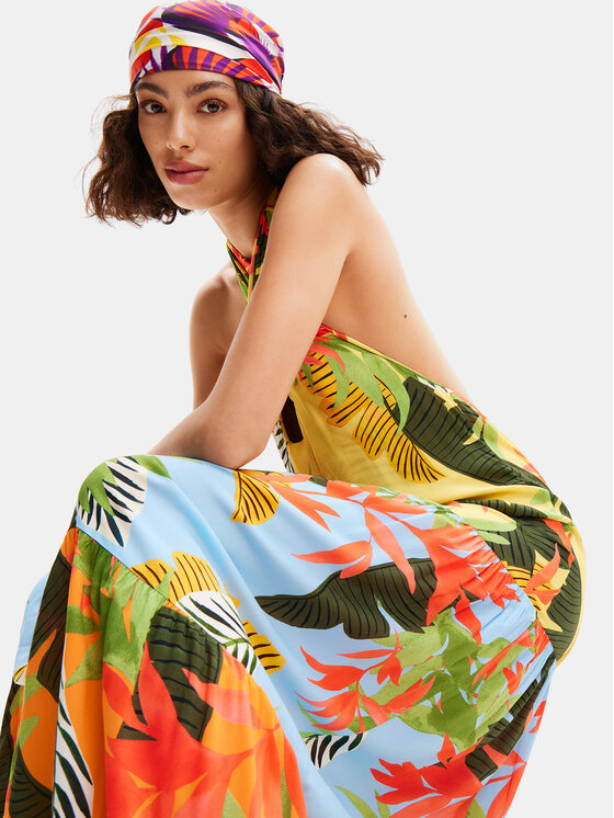 Desigual Desigual Poletna obleka Tropi 24SWMW08 Pisana Loose Fit