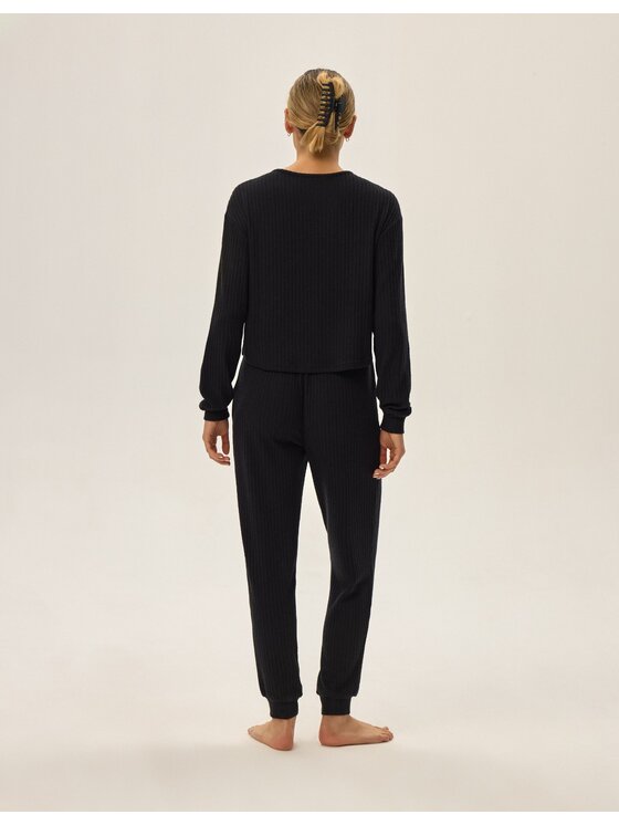 Esotiq Esotiq Piżama 42304 Czarny Regular Fit