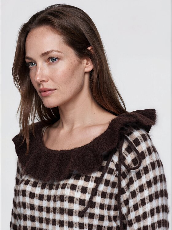 Ombre Ombre Svetr OW-SW-E0040 Hnědá Relaxed Fit