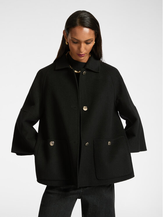 Elena Mirò Elena Mirò Cappotto di lana 8038Z000011N033 Nero A-Line Fit