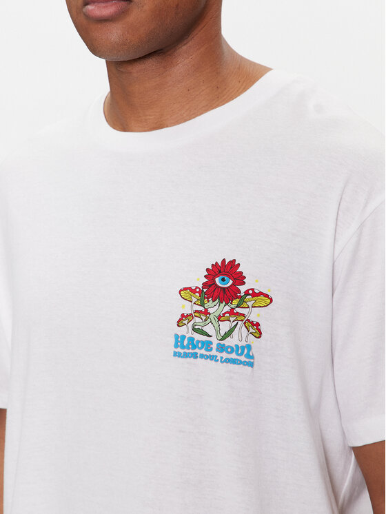 Brave Soul Brave Soul T-shirt MTS-149POWER Bianco Straight Fit
