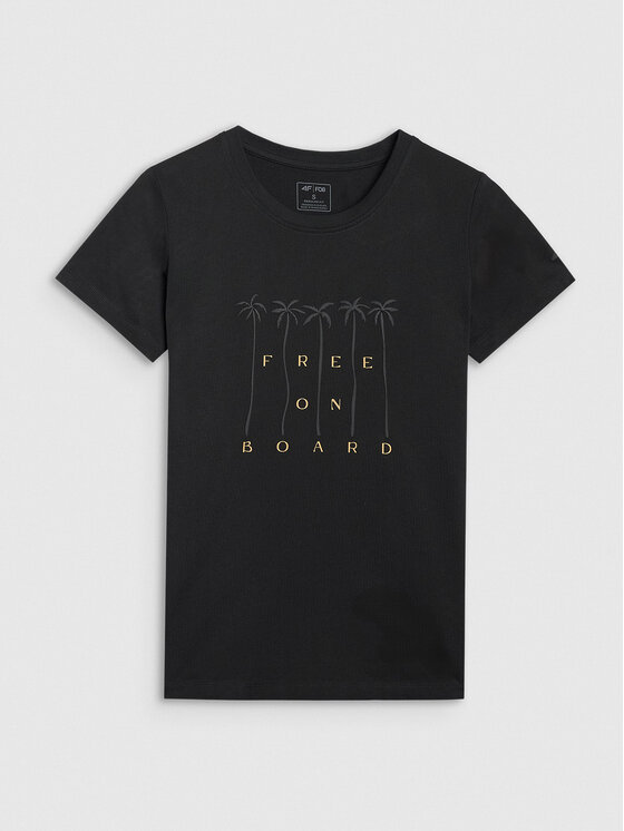 4F 4F T-Shirt FOB SUMMER Czarny Regular Fit