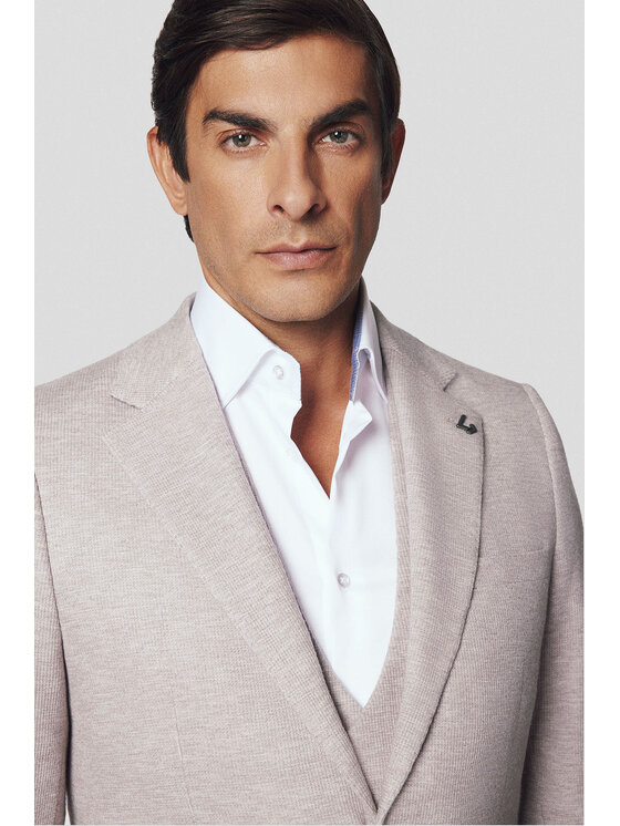 Lancerto Lancerto Marynarka Valdena MA131224000010 Beżowy Slim Fit
