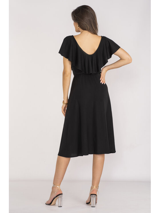 Awama Awama Sukienka letnia A659 Czarny Basic Fit