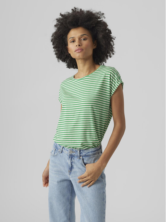 Vero Moda T-shirt Ava 10284469 Zelena Regular Fit