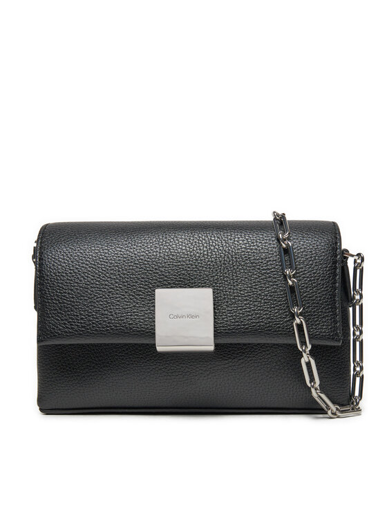 Calvin Klein Calvin Klein Handtasche Ck Plaque Sm Crossbody W/Chain K60K612785 Schwarz