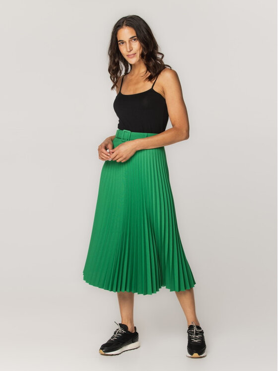 Willsoor Willsoor Spódnica plisowana 67353/2 Zielony Flared Fit
