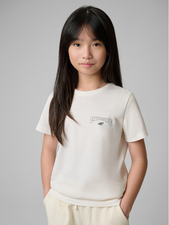4F 4F T-Shirt WILD WANDERLUST Biały Regular Fit