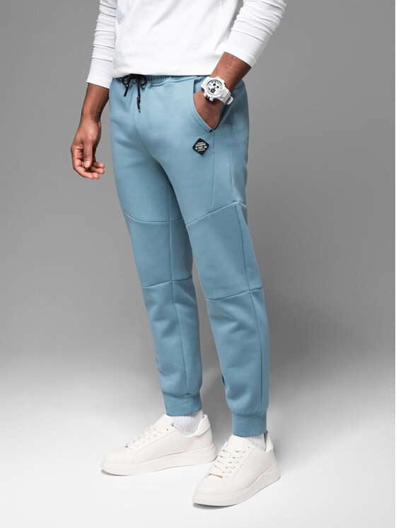 Ombre Ombre Spodnie dresowe OM-PASK-0226 Niebieski Regular Fit