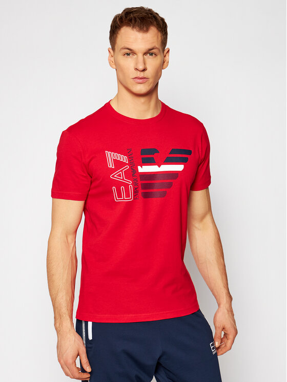 EA7 Emporio Armani Marškinėliai 3KPT22 PJ6EZ 1451 Raudona Regular Fit •  Modivo.lt