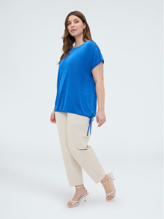 Fiorella Rubino Fiorella Rubino T-shirt G08ZL009108N024 Turchese Boxy Fit
