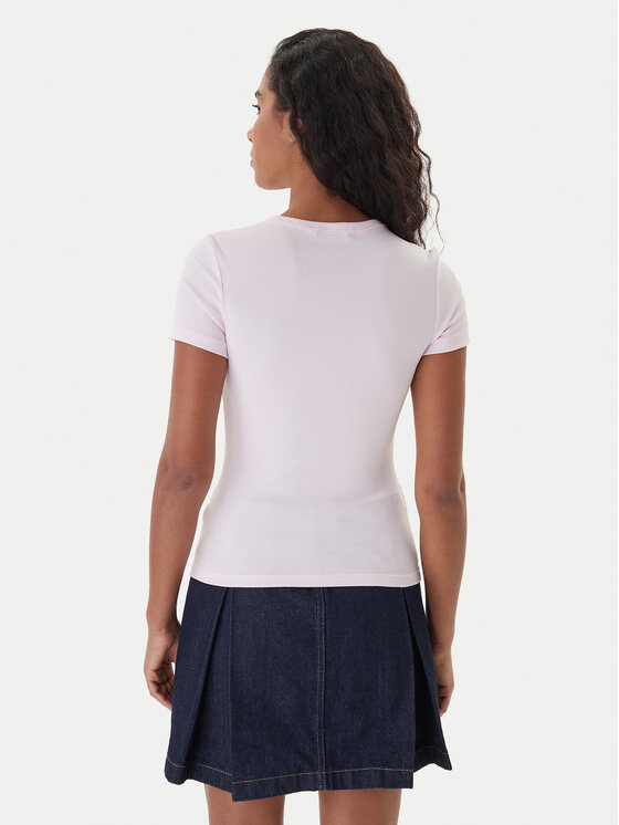 Tommy Jeans Tommy Jeans T-Shirt Badge DW0DW17881 Růžová Slim Fit