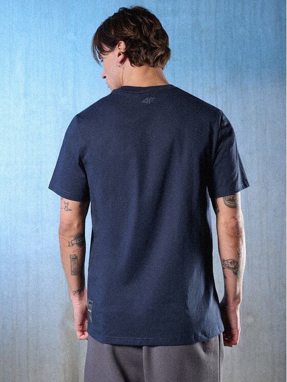 4F 4F T-Shirt 4FRSS26TTSHM3659-31S Σκούρο μπλε Regular Fit