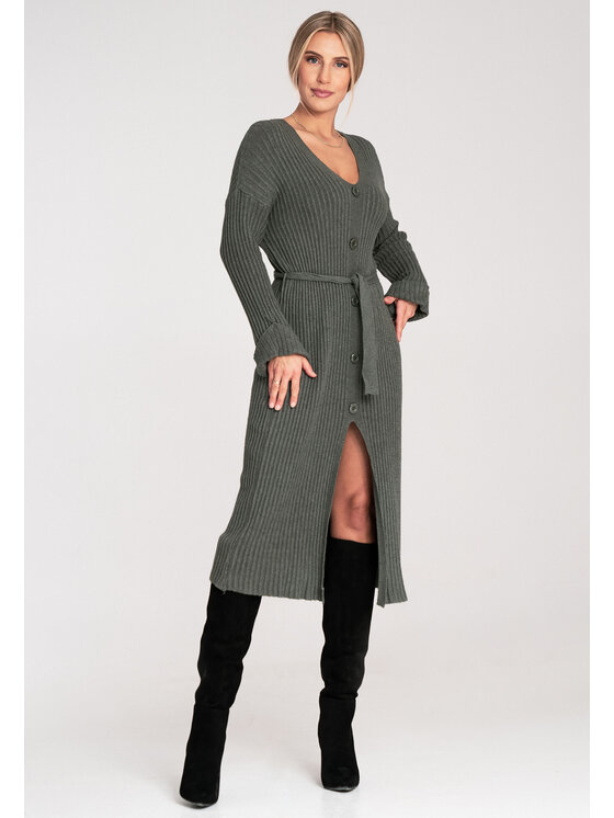 FIGL FIGL Úpletové šaty M1095 Zelená Fitted Fit