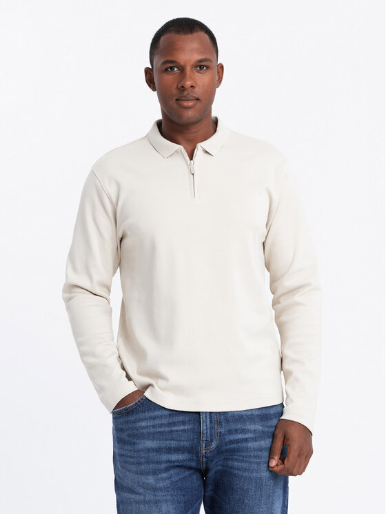 Ombre Ombre S dlouhým rukávem OM-POLS-0130 Bílá Regular Fit