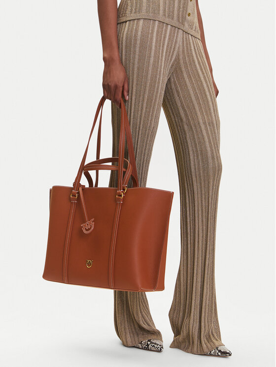 PINKO PINKO Torbica Carrie Shopper Big PE 25 PLTT 102832 A1LF Smeđa