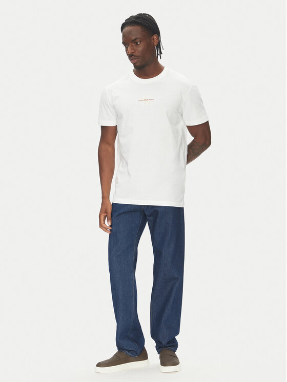 Calvin Klein Jeans Calvin Klein Jeans Tricou Monologo J30J325649 Alb Regular Fit